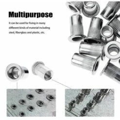 100 Pièces M6 écrou à Rivet Fileté à Tête Plate,écrous à Riveter Fileter En Acier Inoxydable,assortiment Inserts Filetés Pour Mental Plastique ( 15 Mm) -Rapid Soldes Boutique 100341853 5