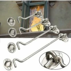 Crochet De Cabine En Acier Inoxydable Et Loquet à œillet, Très Résistant, En Métal, Pour Porte D'abri De Jardin, Porte Silencieuse, Coupe-vent, Avec Vis De Montage Pour Portes, Fenêtres, Armoires (tai -Rapid Soldes Boutique 100342225 3