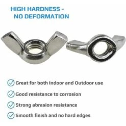 M8 Écrous à Oreilles Papillon (Paquet De 25) Zingué Pour Aux Boulons Et Fixations - Attaches A Toute Epreuve Norme Certifiée ISO965 DIN315 M8 (19mm X 38mm) -Rapid Soldes Boutique 100345386 3