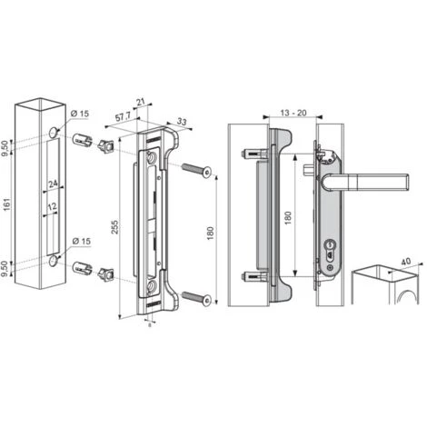 Gâche Pour Serrure Forty Lock - Gache A Encastrer - Locinox 2 Gâche Pour Serrure Forty Lock - Gache A Encastrer - Locinox – Image 2