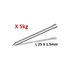 Pointe Tête Homme 25x1.5mm Finition Claire (boite De 5kg) TH Pour Clouage Esthetique ARCELOR 102-533-8