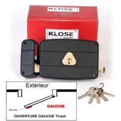Serrure Monopoint KLOSE Besser En Applique à Tirage Horizontale 140x92 Mm - ( Similaire JPM CISA.... ) 3 Clés 50mm - Gauche