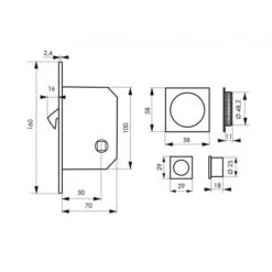 THIRARD - Serrure Encastrable Crochet à Condamnation Pour Salle De Bain Et Toilette Coulissante, Axe 50mm, Bouts Ronds, Nickelé -Rapid Soldes Boutique 13088617 2
