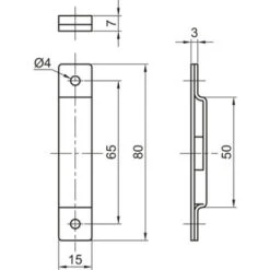 Gache à Répétition Pour Batteuse En Applique à Fouillot Carré - Dimensions : 15 X 80 - Hauteur : 80 Mm - Largeur : 15 Mm - ITAR -Rapid Soldes Boutique 13484263 2