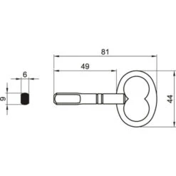 Clé Mâle Gdf - Matériau : Acier - Longueur : 81 Mm - Décor : Zingué - ITAR -Rapid Soldes Boutique 13484266 2