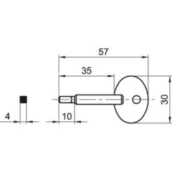 Clé Mâle Carrée - Carré : 4 - Décor : Zingué - Longueur : 57 Mm - Matériau : Acier - ITAR -Rapid Soldes Boutique 13756738 2
