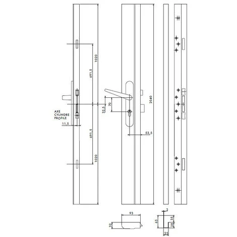 Thirard - Boîtier Serrure Réversible Avec Gâche Standard Pour Porte Haut. 2250 Mm Maxi. Marron - TRIBANDO 2 Thirard - Boîtier Serrure Réversible Avec Gâche Standard Pour Porte Haut. 2250 Mm Maxi. Marron - TRIBANDO – Image 2