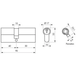 THIRARD - Cylindre à Clé Crantée 40 X 50 Mm 3 Clés Avec Vis De 40 Mm Nickelé -Rapid Soldes Boutique 17849607 2