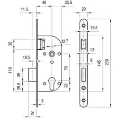 Serrure à Larder à Pêne Magnétique Coffre 145 Mm Entraxe 70 Axe 40 Mm Carré De 7 Mm Réversible Avec Gâche Clé I 8 Serrure à Larder à Pêne Magnétique Coffre 145 Mm Entraxe 70 Axe 40 Mm Carré De 7 Mm Réversible Avec Gâche Clé I -Rapid Soldes Boutique 18991484 4