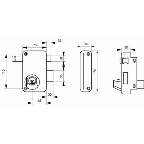 Serrure En Applique à Cylindre Rond Verticale à Tirage Gauche 2 Serrure En Applique à Cylindre Rond Verticale à Tirage Gauche – Image 2