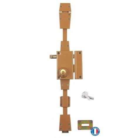 Serrurerie De Picardie - Serrure En Applique Horizontale, à Tirage, 3 Pts, Bronze, Droite 3 Serrurerie De Picardie - Serrure En Applique Horizontale, à Tirage, 3 Pts, Bronze, Droite – Image 3