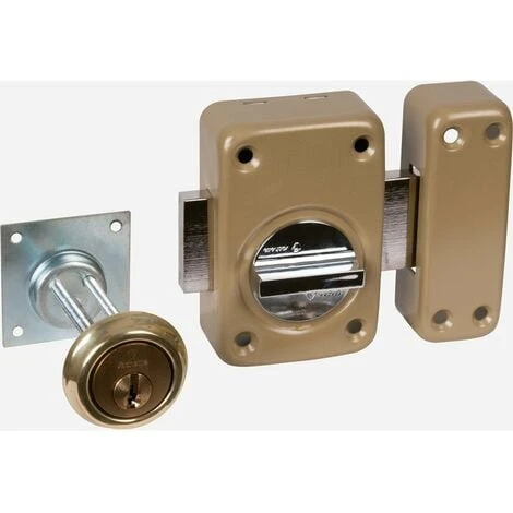 Verrou V136 Système V5 à Bouton Et Cylindre Extensible - Vachette 1 Verrou V136 Système V5 à Bouton Et Cylindre Extensible - Vachette