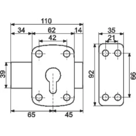 Verrou à Cylindre Bronze Or - Arnov - Iséo 2 Verrou à Cylindre Bronze Or - Arnov - Iséo – Image 2