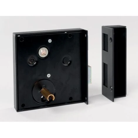 Serrure En Applique Noire Gauche à Fouillot - Clé L - Axe à 65 Mm - Alsace - JPM 2 Serrure En Applique Noire Gauche à Fouillot - Clé L - Axe à 65 Mm - Alsace - JPM – Image 2