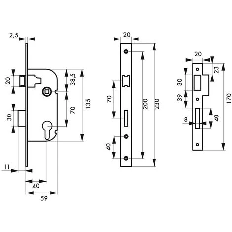 THIRARD - Serrure Encastrable Pour Porte D'entrée Serrure à Cylindre Réversible V/bc 2 THIRARD - Serrure Encastrable Pour Porte D'entrée Serrure à Cylindre Réversible V/bc – Image 2