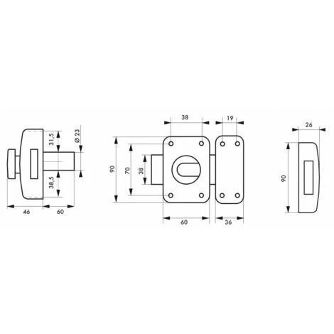 THIRARD - Verrou Pour Porte D'entrée Capital à Bouton Et Cylindre 60 Mm 2 THIRARD - Verrou Pour Porte D'entrée Capital à Bouton Et Cylindre 60 Mm – Image 2