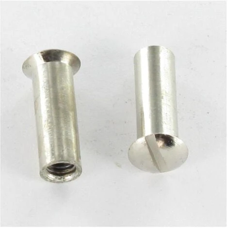 Écrou Relieur Tête Fraisée Bombée TFB Fendue M4X12 5X16 Laiton Chrome 2 Écrou Relieur Tête Fraisée Bombée TFB Fendue M4X12 5X16 Laiton Chrome – Image 2