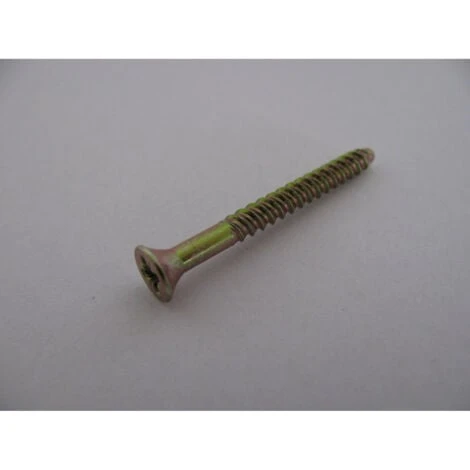 V.CLOU Trompette Pozi Sans Pointe 3.7X38 Filetée Sur 28 Diamètre De Tête: 7 Bichromaté Conditionnement: Unitaire 1 V.CLOU Trompette Pozi Sans Pointe 3.7X38 Filetée Sur 28 Diamètre De Tête: 7 Bichromaté Conditionnement: Unitaire