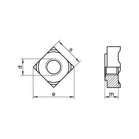 Écrou à Souder Carré M5 Inox A4 Conditionnement: Unitaire 2 Écrou à Souder Carré M5 Inox A4 Conditionnement: Unitaire – Image 2