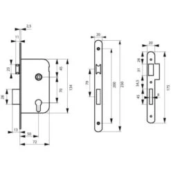 THIRARD - Serrure Encastrable Pour Porte D'entrée Axe à 50 Mm, Coffre épaisseur 10 Mm à Cylindre V/br -Rapid Soldes Boutique 31654446 2
