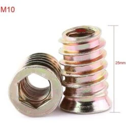 Pack De 20 Pièces M10 Écrou Hexagonal Fileté En Alliage De Zinc, Écrous D'Insert En Alliage De Zinc Assortiment (M10x25mm) -Rapid Soldes Boutique 32752980 2