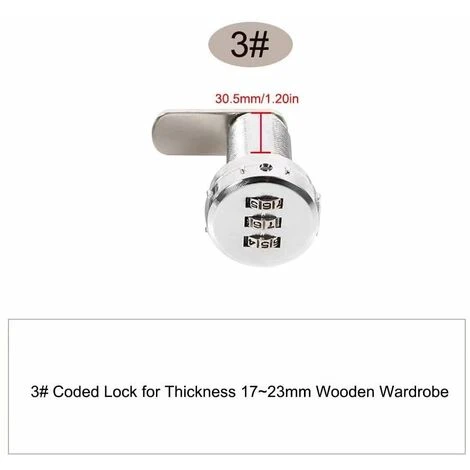 Serrure à Code Serrure Codée D'armoires De Tiroirnumérique Mécanique Code à Combinaison 3 Chiffres En Alliage De Zinc Pour Armoire Placard Tiroir Boîte Aux Lettres(1723mm Wooden Wardrobe) 3 Serrure à Code Serrure Codée D'armoires De Tiroirnumérique Mécanique Code à Combinaison 3 Chiffres En Alliage De Zinc Pour Armoire Placard Tiroir Boîte Aux Lettres(1723mm Wooden Wardrobe) – Image 3