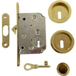 Serrure Pour Galandage Clé L KLOSE Besser à FLEUR Laiton Poli