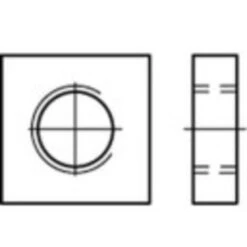 TOOLCRAFT 109032 Écrou Carré M6 DIN 562 Acier 100 Pc(s)