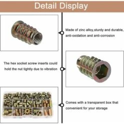 Écrous Hexagonaux M4 M5 M6 M8 M10 Avec Inserts Filetés, Alliage De Zinc Insert Fileté Hexagonale Écrous Inserts,irisfr(230PCS) 7 Écrous Hexagonaux M4 M5 M6 M8 M10 Avec Inserts Filetés, Alliage De Zinc Insert Fileté Hexagonale Écrous Inserts,irisfr(230PCS) -Rapid Soldes Boutique 44959110 3