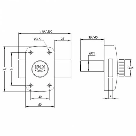 Verrou à Bouton Cylindre Série B5 IFAM - Longueur: 50 Mm 4 Verrou à Bouton Cylindre Série B5 IFAM - Longueur: 50 Mm – Image 4