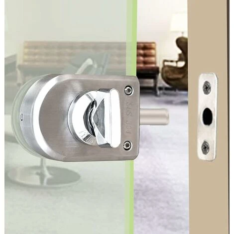 Serrure De Porte Sécurité Anti-Vol De Porte En Verre Verrou D'acier Inoxydable De 10-12mm Ouvrez/Fermez L'utilisation De Salle Bains Bureau D'hôtel De Maison Guazhuni (Argent) 5 Serrure De Porte Sécurité Anti-Vol De Porte En Verre Verrou D'acier Inoxydable De 10-12mm Ouvrez/Fermez L'utilisation De Salle Bains Bureau D'hôtel De Maison Guazhuni (Argent) – Image 5