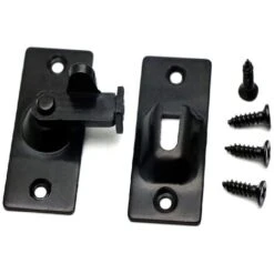 Loquet Et Targette，Petit Verrou De Porte Canggu à 90 Degrés, Verrou De Porte à Angle Droit, Verrou De Porte Coulissante, Verrou De Porte Coulissante, Loquet De Porte à Boucle Guazhuni （Noir） -Rapid Soldes Boutique 47436609 3