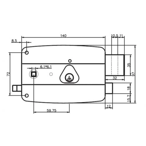 Serrure En Applique Axe à 60mm Horizontale Noire Ouverture à Droite 2 Serrure En Applique Axe à 60mm Horizontale Noire Ouverture à Droite – Image 2