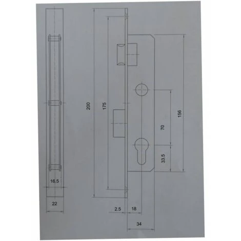 Serrure De Portail à Larder à Trou De Cylindre Axe à 20 Mm Chromée + Gâche 2 Serrure De Portail à Larder à Trou De Cylindre Axe à 20 Mm Chromée + Gâche – Image 2