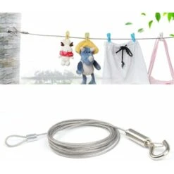 Fil De Suspension De Photos De 2 M - 1,5 Mm - Avec Boucle Et Crochet - Robuste - Réglable - En Acier Inoxydable - Pour Lampe, Miroir - Charge Maximale : 30 Kg，Starlight，2Pcs -Rapid Soldes Boutique 50942108 4