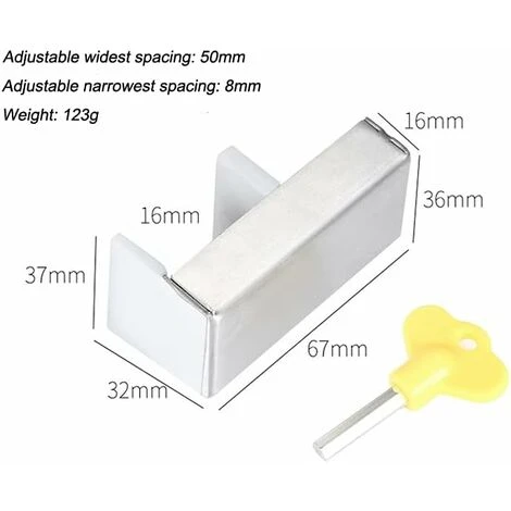 2 Packs Verrou Cale Fenêtre Coulissante Avec Clé Limiteur Cadre Porte Coulissante Réglable En Alliage D'aluminium Sécurité Antivol Pour Sécurité Enfants Pour L'école Dortoir Bureau Domicile-Triomphe 2 2 Packs Verrou Cale Fenêtre Coulissante Avec Clé Limiteur Cadre Porte Coulissante Réglable En Alliage D'aluminium Sécurité Antivol Pour Sécurité Enfants Pour L'école Dortoir Bureau Domicile-Triomphe – Image 2