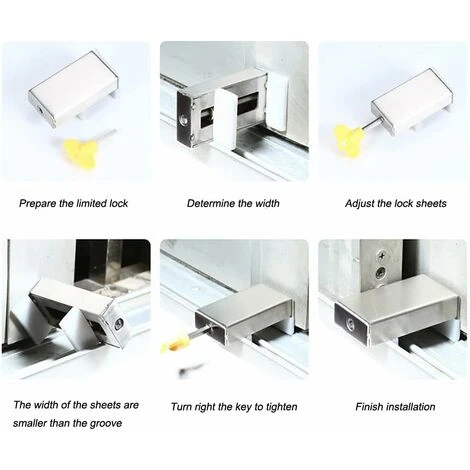 2 Packs Verrou Cale Fenêtre Coulissante Avec Clé Limiteur Cadre Porte Coulissante Réglable En Alliage D'aluminium Sécurité Antivol Pour Sécurité Enfants Pour L'école Dortoir Bureau Domicile-Triomphe 4 2 Packs Verrou Cale Fenêtre Coulissante Avec Clé Limiteur Cadre Porte Coulissante Réglable En Alliage D'aluminium Sécurité Antivol Pour Sécurité Enfants Pour L'école Dortoir Bureau Domicile-Triomphe – Image 4