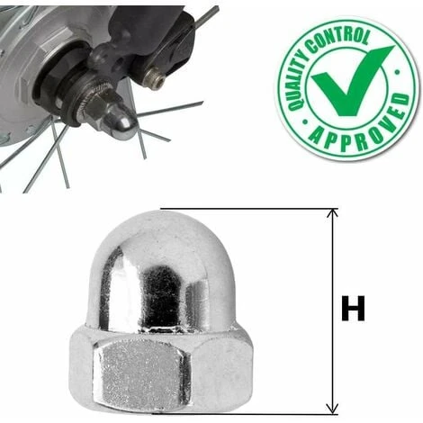 4x écrou Hexagonal Borgne Acier Chromé M9x1 (H=21mm) Axe Moyeu De Roue Avant Arrière 2 4x écrou Hexagonal Borgne Acier Chromé M9x1 (H=21mm) Axe Moyeu De Roue Avant Arrière – Image 2