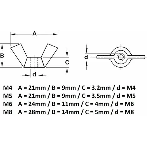 10x écrou Papillon M5 Acier Forme Américaine à Oreille 2 10x écrou Papillon M5 Acier Forme Américaine à Oreille – Image 2