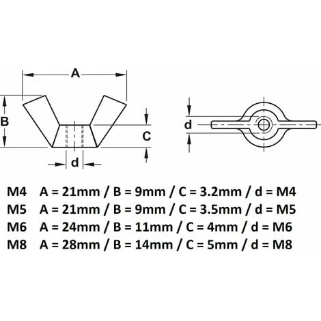 10x écrou Papillon M4 Acier Forme Américaine à Oreille 2 10x écrou Papillon M4 Acier Forme Américaine à Oreille – Image 2