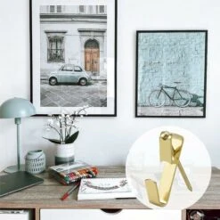 130Pcs Crochet Pour Cadre Photo Crochets De Suspension Accroche Tableau Avec Clous Metal Crochet Mural Robustes Outil De Suspension D'Image Pour Photos Horloge Toile Vêtements Décoration De Maison,T-A -Rapid Soldes Boutique 58166421 3