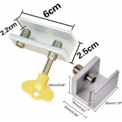 Loquet De Baie Coulissante, 2 PCS Serrure De Fenêtre Coulissante En Alliage D'aluminium Anti-dérapant Serrure De Fenêtre De Sécurité Avec Bloc De Porte Coulissante à Clé Loquet Coulissant Pour Enfants -Rapid Soldes Boutique 58575733 4