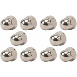 10x Ecrou Borgne Hexagonal Acier Inoxydable A2 DIN 1587, M10x18mm