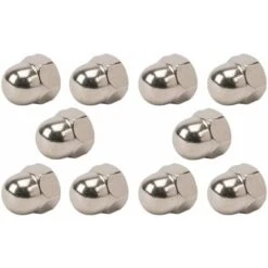 10x Ecrou Borgne Hexagonal Acier Inoxydable A2 DIN 1587, M5x10mm