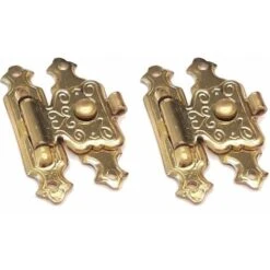 2x Fermeture De Coffret 17x28mm Laitonné Or Idéal Coffret Boite à Bijoux Petite Menuiserie