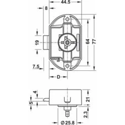 Serrure à Pêne Dormant En Applique Marron Push Lock Axe 25mm Fermeture Porte Portail Meuble Salle De Bain Cuisine Universel -Rapid Soldes Boutique 60788996 2