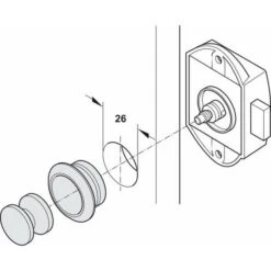 Serrure à Pêne Dormant En Applique Marron Push Lock Axe 25mm Fermeture Porte Portail Meuble Salle De Bain Cuisine Universel -Rapid Soldes Boutique 60788996 3