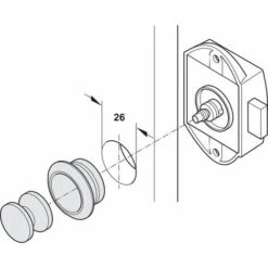 Serrure à Pêne Dormant En Applique Blanc Push Lock Axe 25mm Fermeture Porte Portail Meuble Salle De Bain Cuisine Universel -Rapid Soldes Boutique 60789032 3