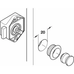Serrure à Pêne Dormant En Applique Blanc Push Lock Axe 15mm Fermeture Porte Portail Meuble Salle De Bain Cuisine Universel -Rapid Soldes Boutique 61062976 3