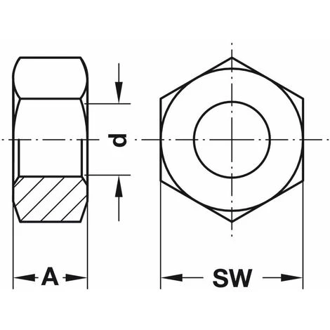 20x écrou Hexagonal Filetage M6 X Clé SW= 10mm Acier DIN 934 2 20x écrou Hexagonal Filetage M6 X Clé SW= 10mm Acier DIN 934 – Image 2